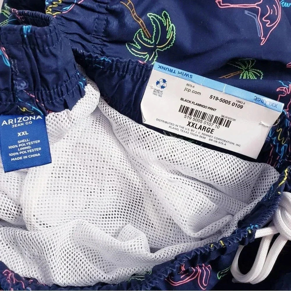 Arizona Jean Co Swim Trunk Flamingo Palm Print XXL - Picture 11 of 11